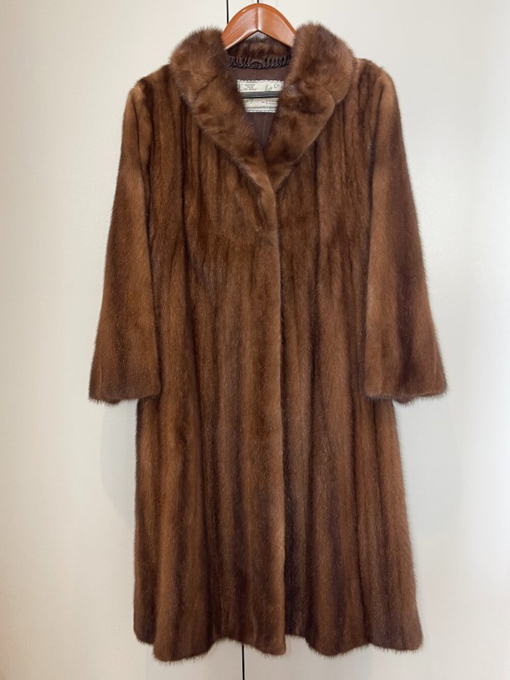 Vintage Mink Fur Coat 46" Long - From Hong Kong
